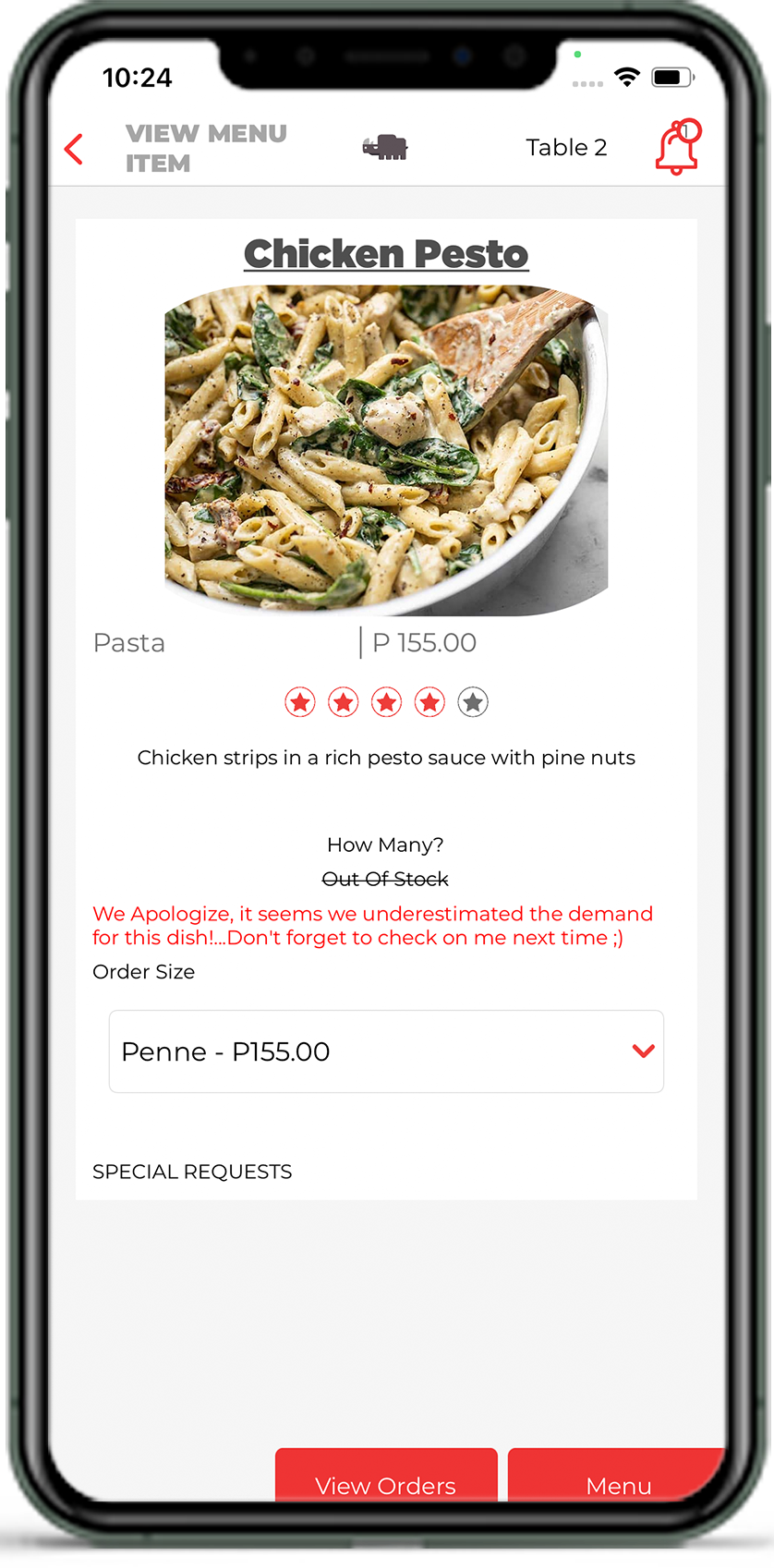 Table Mate Home Screen