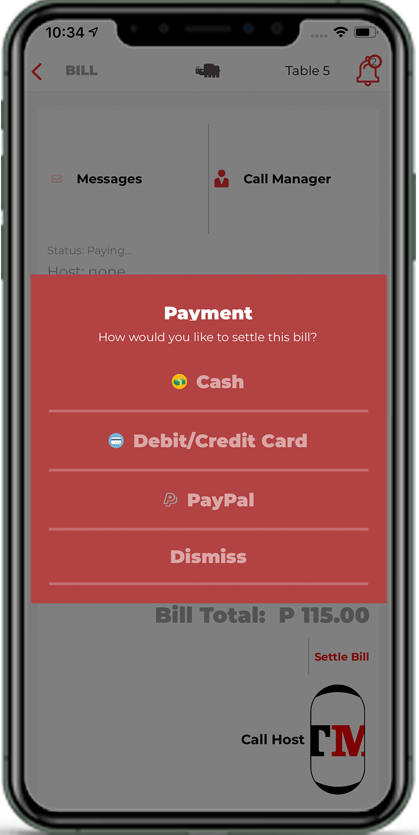 Table Mate Home Screen