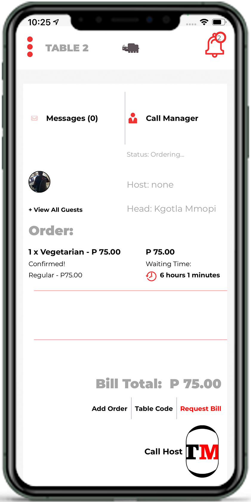 Table Mate Home Screen